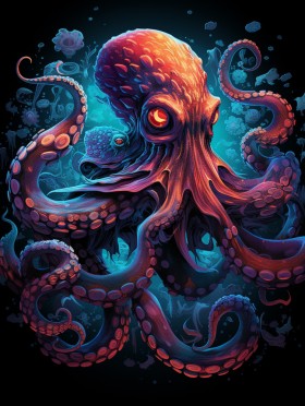 Oktopus im Ozean mit Tentakeln