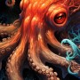 Oktopus auf dunklem Hintergrund