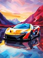 Sportauto McLaren Kunst Berge