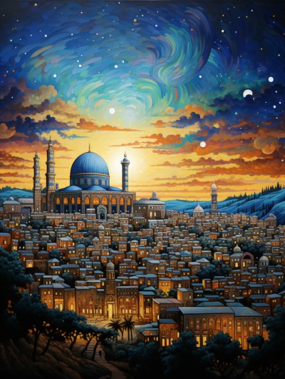 Surreales Bild Jerusalems