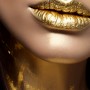 Kunst Frau goldene Lippen