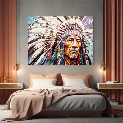 Indianerhäuptling der amerikanischen Ureinwohner