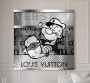 Popeye Pop-Art LV Bunt Wandbild Luxus Graffiti Grau