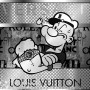 Popeye Pop-Art LV Bunt Wandbild Luxus Graffiti Grau