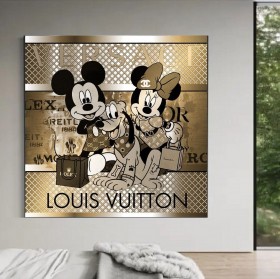 Lv Micky-Mini-Maus-Pluto Pop-Art Graffiti Gold-Optik