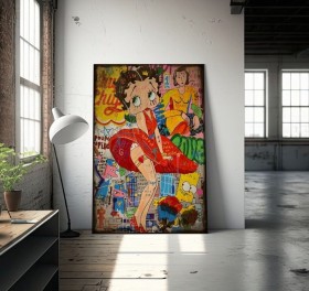 Vintage Graffiti Art Comic Wandbild Pop-Art Bunt