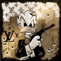 Donald Duck 007 Street-Art Pop-Art Modern Gold-Optik