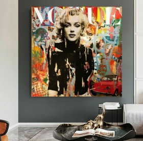 Marilyn Monroe Pop-Art Wandbild Bunt Abstrakte Kunst