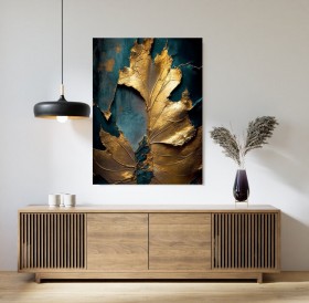 Gold-Grün Natur Abstrakt Kunst Modern