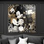 Micky-Maus LV Graffiti Pop-Art Schwarz-Gold D&G