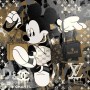 Micky-Maus LV Graffiti Pop-Art Schwarz-Gold D&G