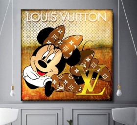 Lv Minie-Maus Bunt Pop-Art Disney Wandbild Comic