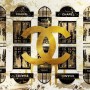 Chanel-Shop Parfum Pop-Art Gold-Optik Wandbild