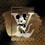 LV Mickey-Mouse Schwarz-Gold-Optik Modernes Disney