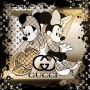 Mickey-Mini-Mouse Pop-Art LV Cartoon Gold-Gelb