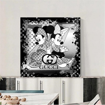 LV Mickey-Mini-Mouse Pop-Art Schwarz Weiß Cartoon