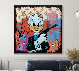 Donald Duck 007 Street-Art Pop-Art Modern Bunt