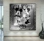 Mickey-Mouse Street-Art Popart LV Schwarz-Weiss Mode