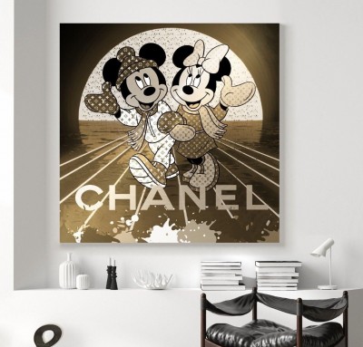 Micky-Mini-Maus Pop-Art LV Gold-Optik