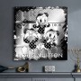 Donald Duck Neffen Disney Pop-Art Wandbild Grau