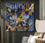 Mickey Mouse Pop-Art Wandbild Modern Blau Gold-Gelb