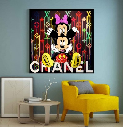 Mickey-Mini-Mouse Pop-Art LV Buntes Wandbild Comic