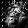 Löwe Schwarz-Weiß Wandbild Modern Tiere Luxus