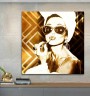 Audrey Hepburn Art-Deco Wandbild Modern Gold-Braun