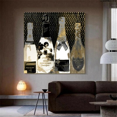 Champagner Sekt Weinflaschen POP-ART