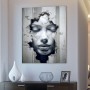 Gesicht 3D Natur Modern Abstrakt Schwarz Weiß