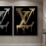 Set Lv-Logo Gold-Silber-Optik Modern Fashion Mode