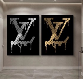 Set Lv-Logo Gold-Silber-Optik Modern Fashion Mode