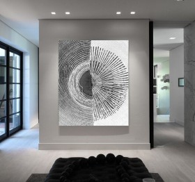 Abstraktes Wandbild Weiß-Grau Minimalistisch