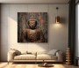 Buddha Auf Holz Braun Feng-Suhi Lounge Wandbild