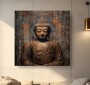 Buddha Auf Holz Braun Feng-Suhi Lounge Wandbild