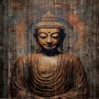 Buddha Auf Holz Braun Feng-Suhi Lounge Wandbild