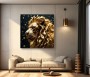 Löwe Schwarz-Gold Wandbild Modern Tiere Abstrakt