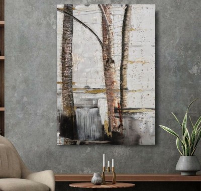 Bäume Stämme Natur Wandbild Modern Braun Beige