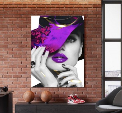 Frau Violet Hut Moderne Kunst Wandbild Fashion