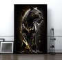 Black Panther Schwarz-Gold Modern Tiere Wandbild