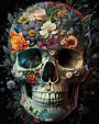 Skull Totenkopf Schädel Blumen Bunt Modern Natur