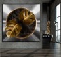 Blätter Gold-Silber-Optik 3D Wandbild Modern