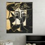 Picasso Abstraktes Gemälde Wandbild Schwarz Beige