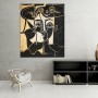 Picasso Abstraktes Gemälde Wandbild Schwarz Beige