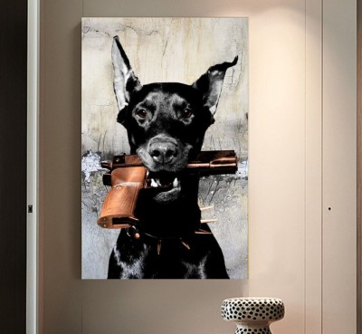 Hund Dog Pistole Pop-Art Wandbild Modern Tiere