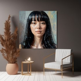 Moderne Kunst Frau Porträt Gesicht Malerei
