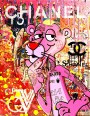 Pink Panther Street-Art Wandbild Modern Pop-Art