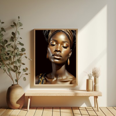 Afroamerikanische Wanddekoration schwarze Frau Wandbild