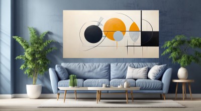 Minimalistisches grafikdesign in pastellfarben - Panorama