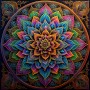 Farbenfrohes Mandala Blumen Leinwand Muster Wandbild